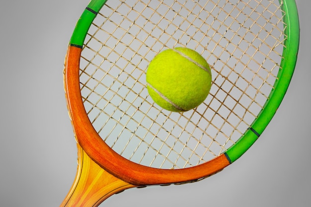 Tennis racket and ball