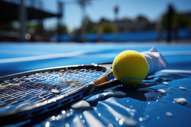 Фото Теннисная ракетка готова к турниру генеративная ia
