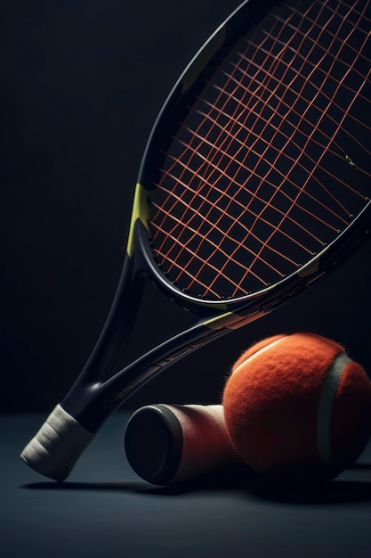 Tennisbal en racket AI gegenereerd