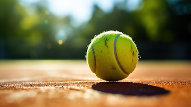 Tennisbal op de tennisbaan