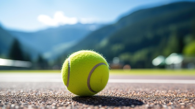 Tennisbal op de tennisbaan