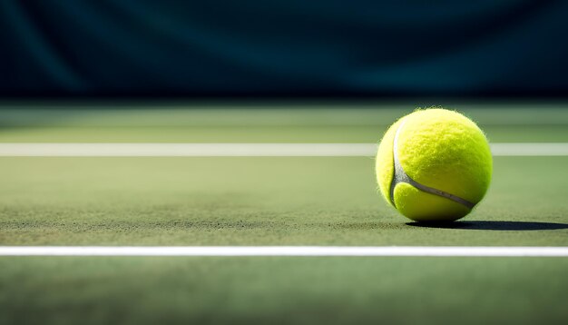 Foto tennisbal op het veld