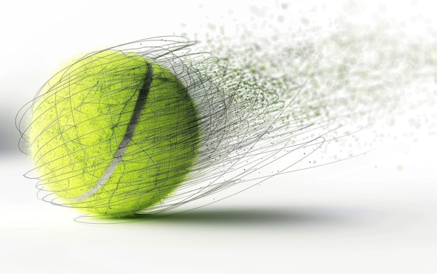 Tennisbal snelheidsradar op witte achtergrond