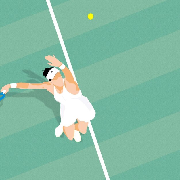 Tennisbal sport speler atleet court illustratie