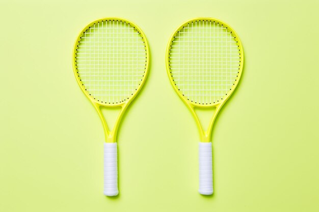 Foto tennisballen met twee racketten