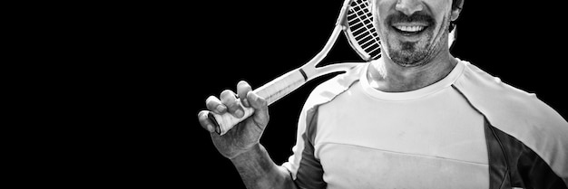 Tennisman met een tennisracket