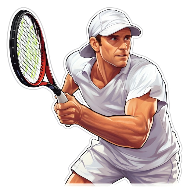Tennisspeler illustratieontwerp in moderne en minimalistische platte vector stijl kunst