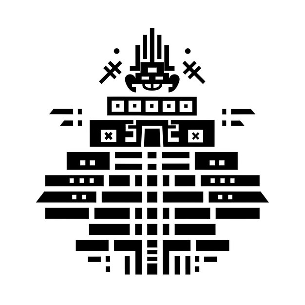 Photo tenochtitlan with a geometric pattern design featuring a sty icon logo symbol tshirt tattoo design