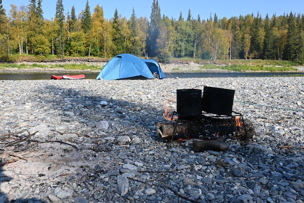 Tent by the river