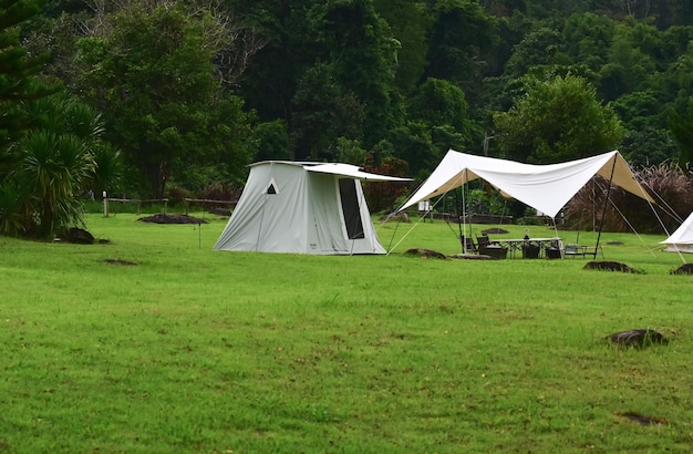 Tent camping in the midst of nature.