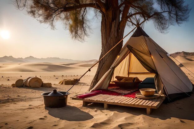 A tent in the desert