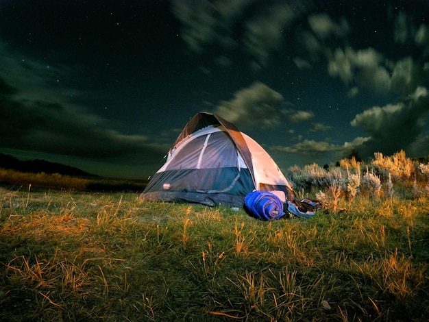 tent on a field