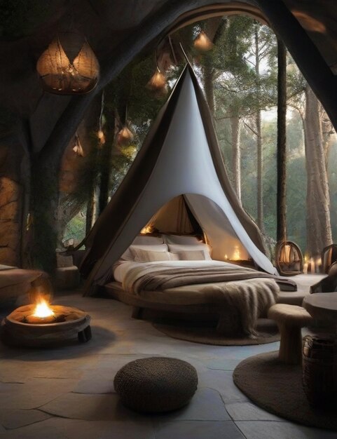 tent in the forest