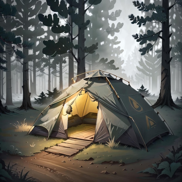 Tent in forest