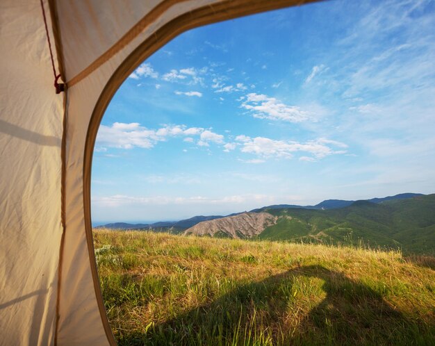 Tent on grassland