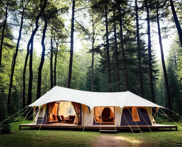 Photo tent on the mountain camping