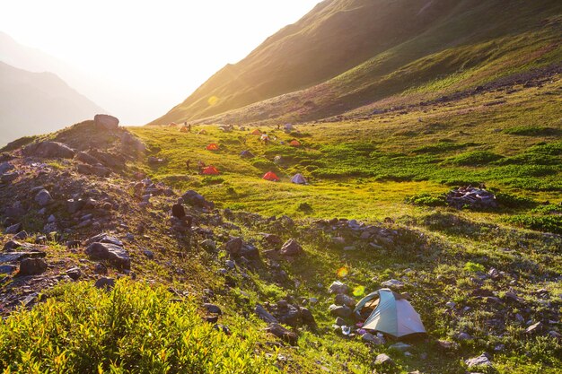 Tent in the mountains