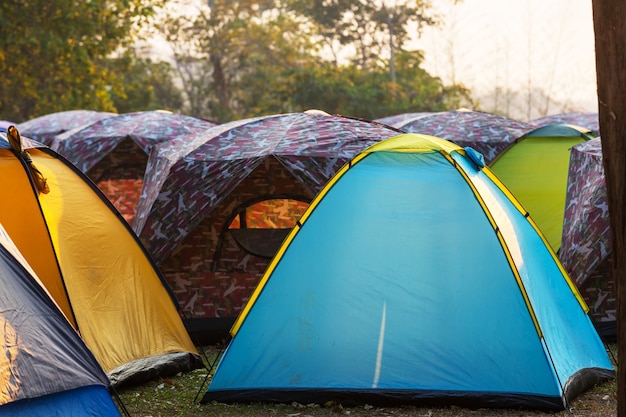 Tent op kamperen. recreatie site.