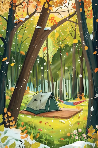 tent in woods