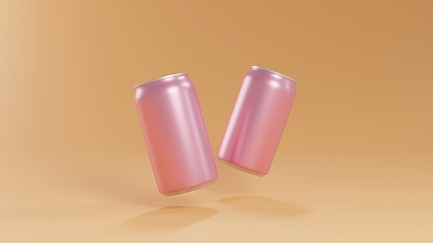 teo pink can mockup 3d