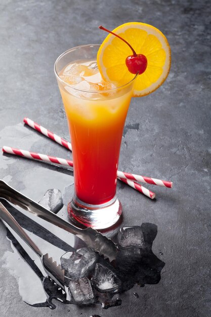 Tequila sunrise cocktail