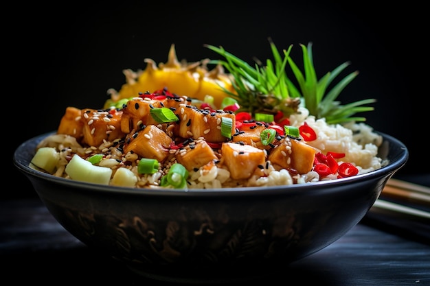 Teriyaki Chicken and Pineapple Rice Bowl