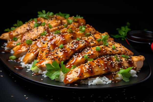 Teriyaki chicken with sesame