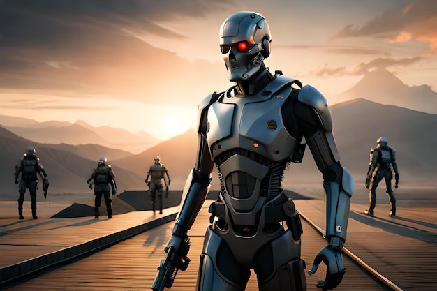 Terminator salvation robot background AI Generated