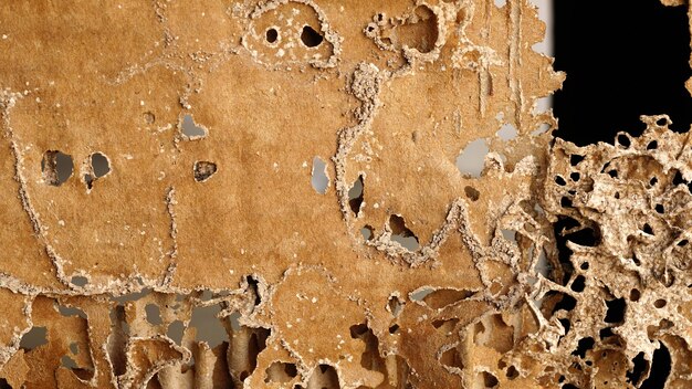 Termite nests in corrugated boxes that are eaten by termites