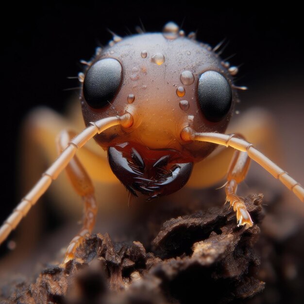 Foto termiti su uno sfondo di macro insetti