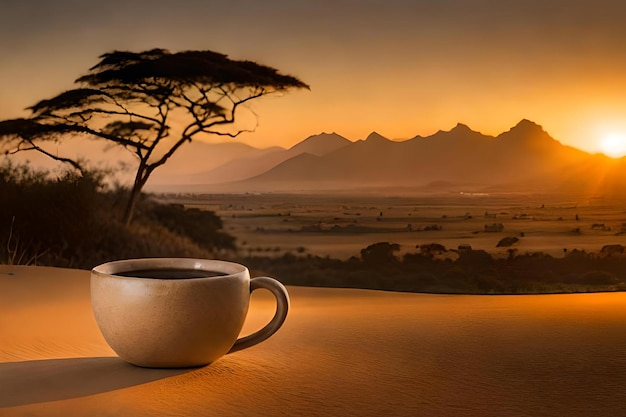 terra cotta koffiebeker Afrikaanse patronen woestijn eerlijke handel koffie branding