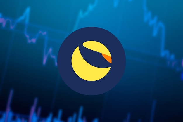 Terra luna cryptocurrency luna coin growth chart on the exchange chart