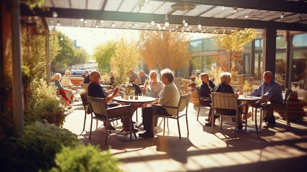 Terrace cafeopen air Generative AI