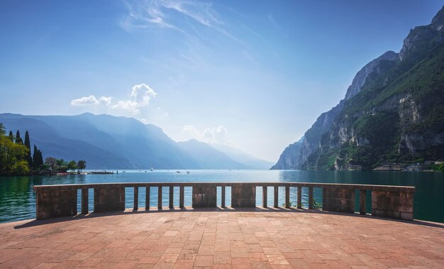 Terrace on the lake Riva del Garda Italy