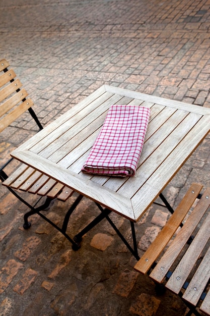 Terrace of a typical vintage French bistro