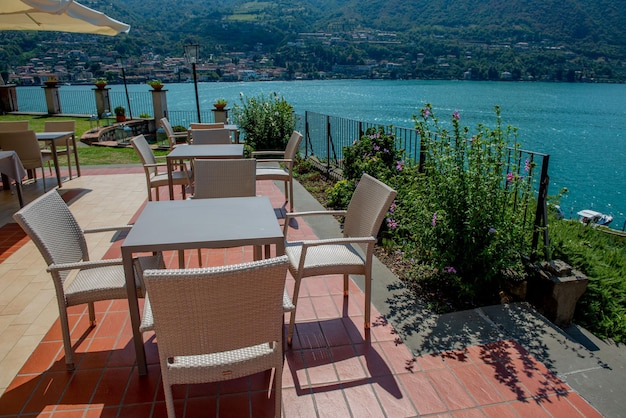 Terrace with lake view