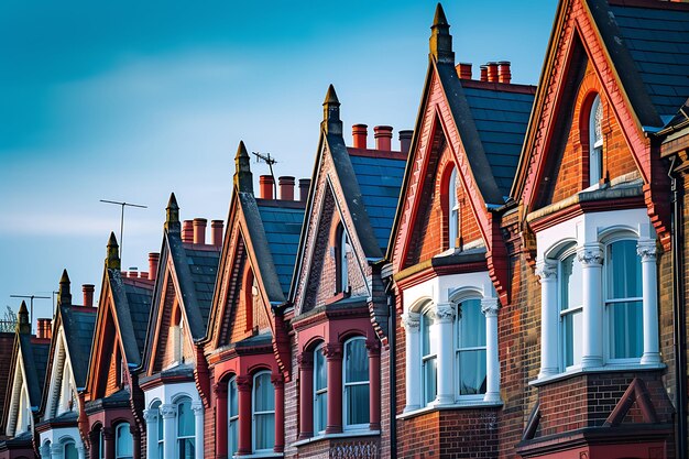 Terraced Victorian Houses Under A Blue S