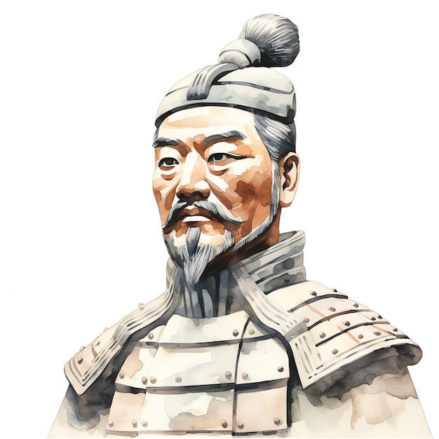 Foto illustrazione del soldato dell'esercito di terracotta dal mausoleo dell'imperatore qin shi huang