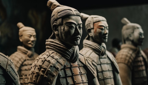 Foto i guerrieri di terracotta onorano l'antica cultura cinese e la storia generata dall'intelligenza artificiale