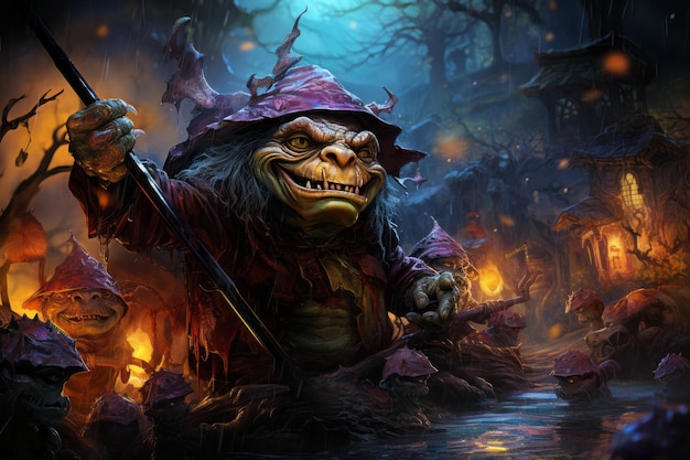 Terrapin's Reign Mighty Troll Riders veroveren het Goblin Fort in het Enchanted Autumn Forest A Hig