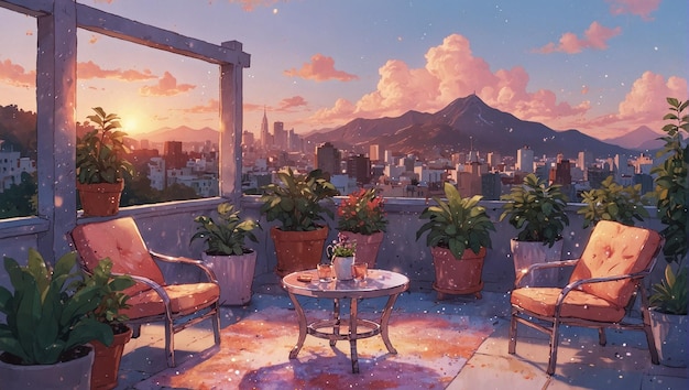 Terraza con vistas a la ciudad