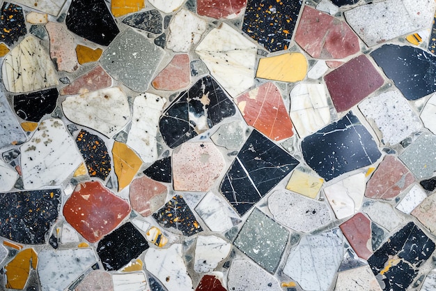 Terrazzo naadloos patroon Abstracte achtergrond van natuursteen
