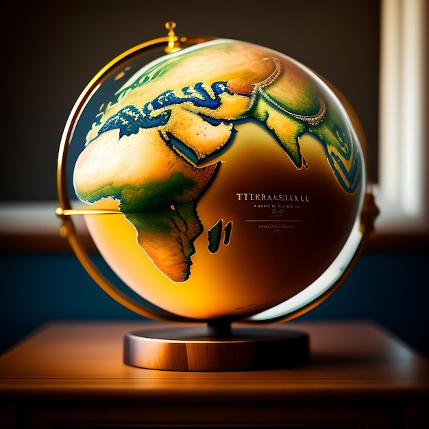 Photo terrestrial globe world map ai generated