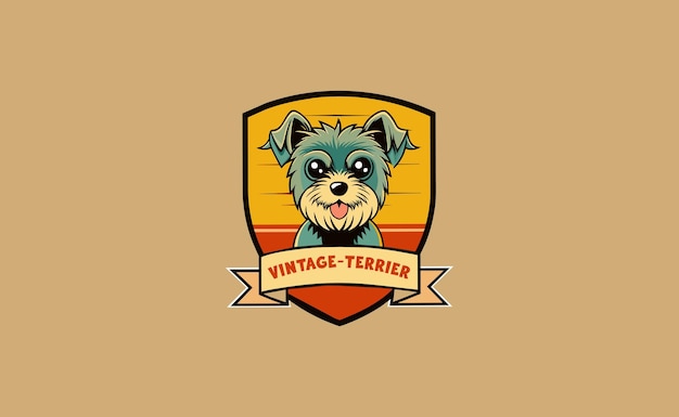 Foto terrier logo design creativo idei di emblemi moderni e personalizzati