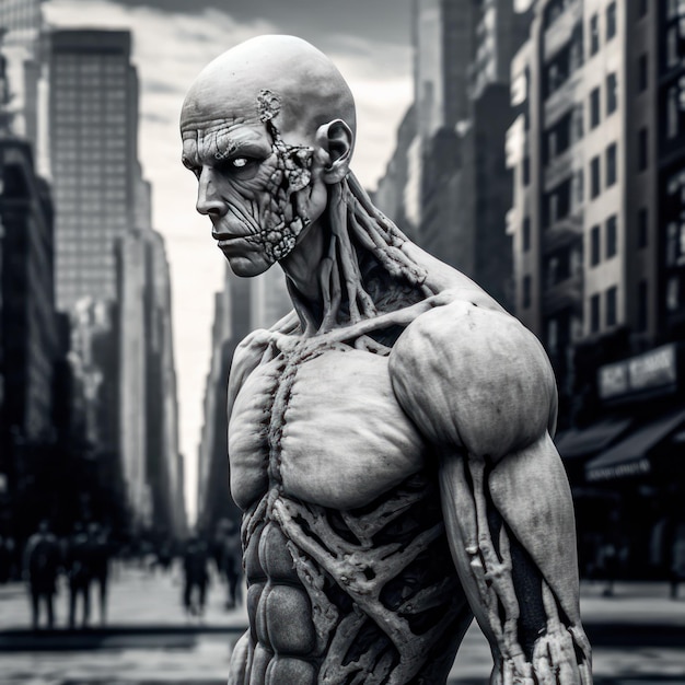 Создан ужасающий биомеханический гуманоидный ИИ с кожей
