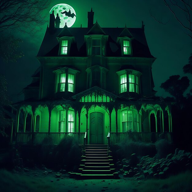 Страшный дом Хэллоуина посреди ночи