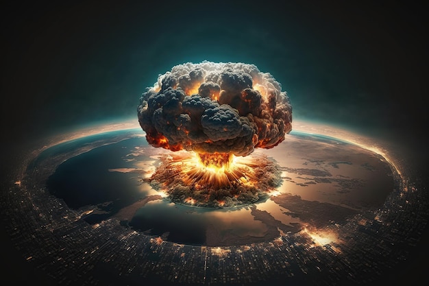 Страшная бомба ядерного взрыва с ее интенсивной энергией