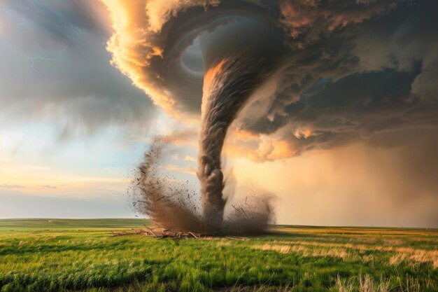 Terrifying Tornado Touches Down Powerful Funnel Cloud amp Debris Devastate Open Field Dramatic