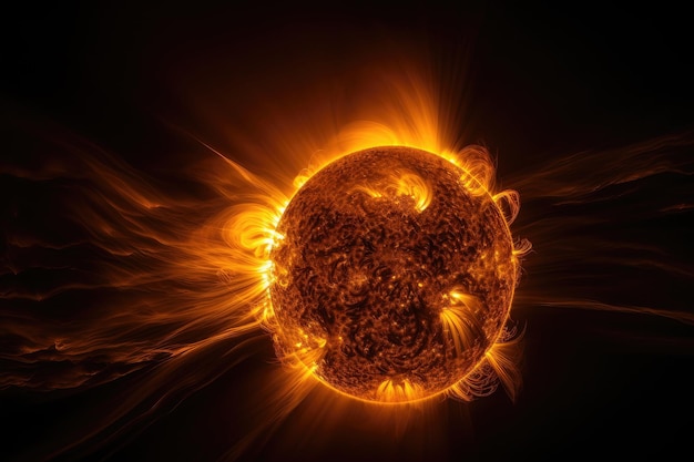 Terrifying view of the sun with massive solar flare and coronal mass ejection visible