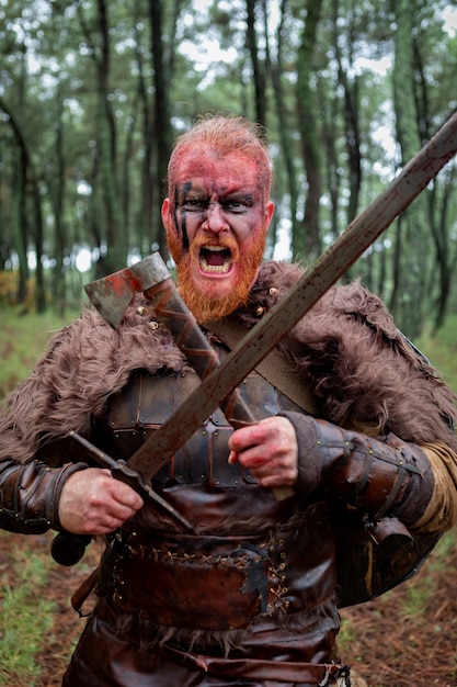 Terrifying viking prepared for the fight